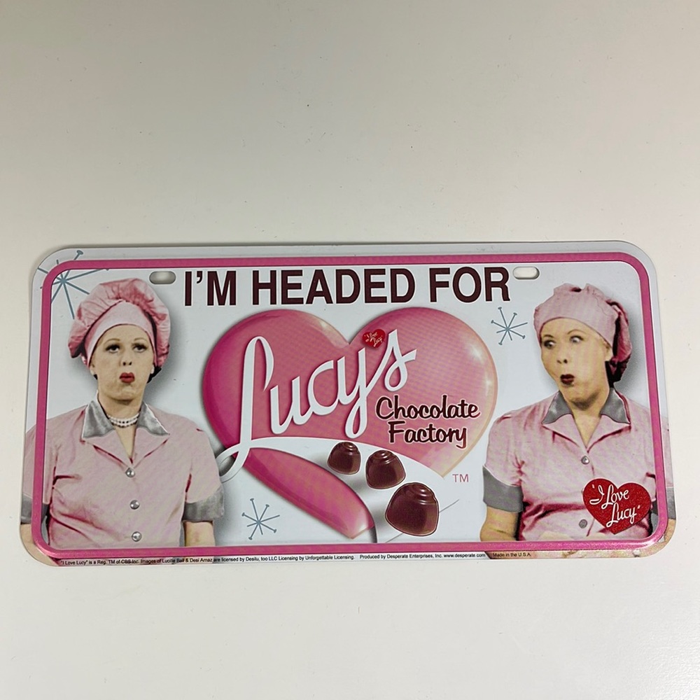 I Love Lucy License Plate Tin Sign